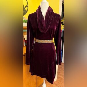 Soft Surroundings Asymmetrical Cowl Neck Velour Top